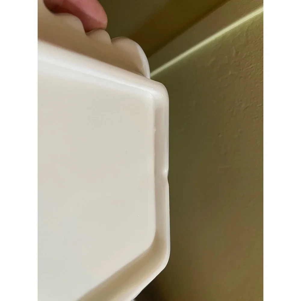 Westmoreland Milk Glass Old Quilt Rectangular Scalloped Vanity Tray Vintage